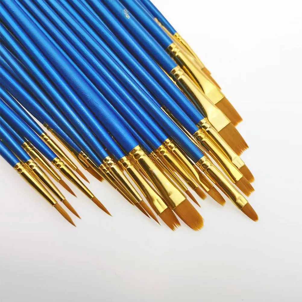 

50Pcs Artistic Paintbrush Set Lightweight Durable for Various Paintings Perfect Gift for Artists Students Beginners Blue