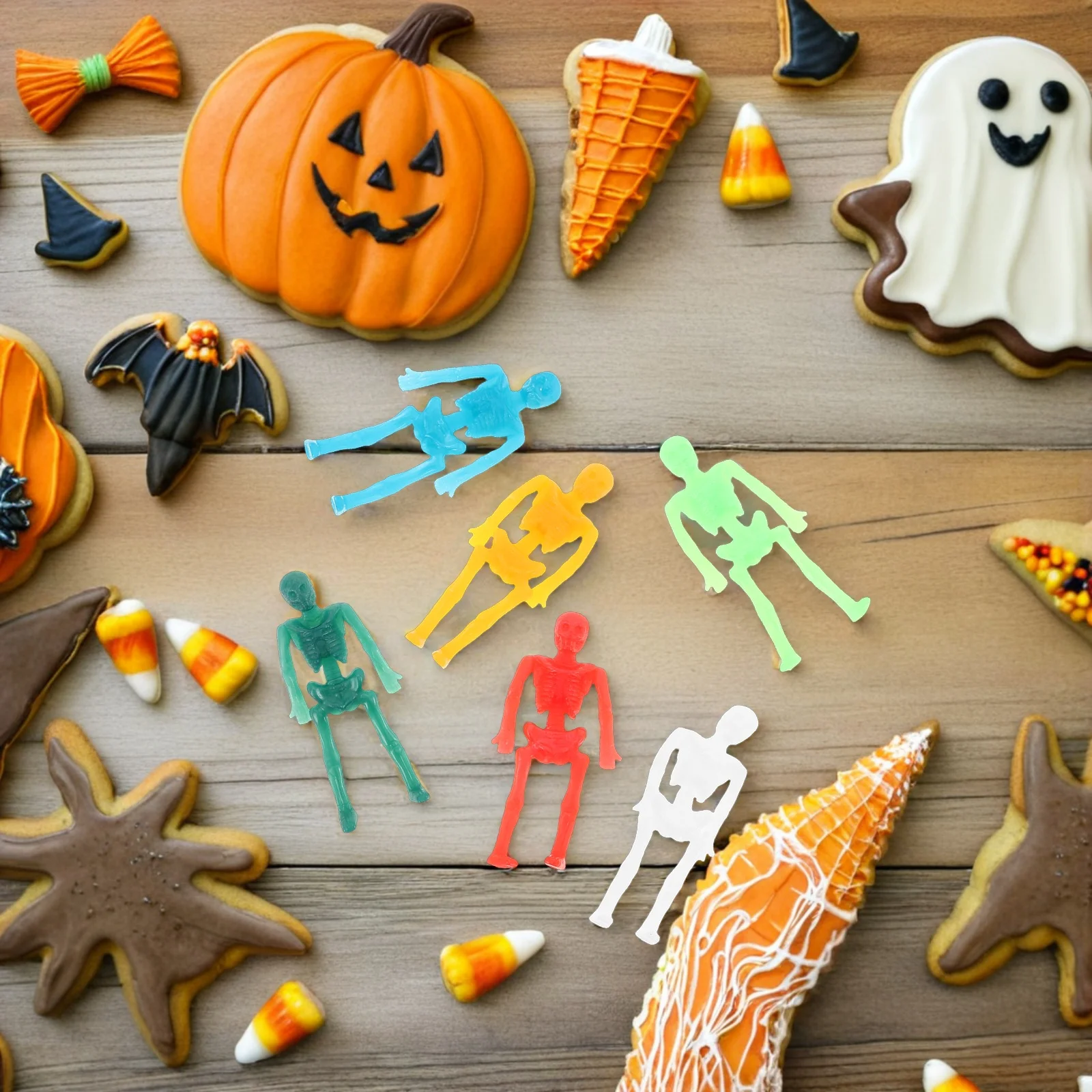 

40pcs Halloween Stretchy Bulk Soft Tpr Material Wall Sticking Portable Prank Party Favors Kids Boys Girls Decorative