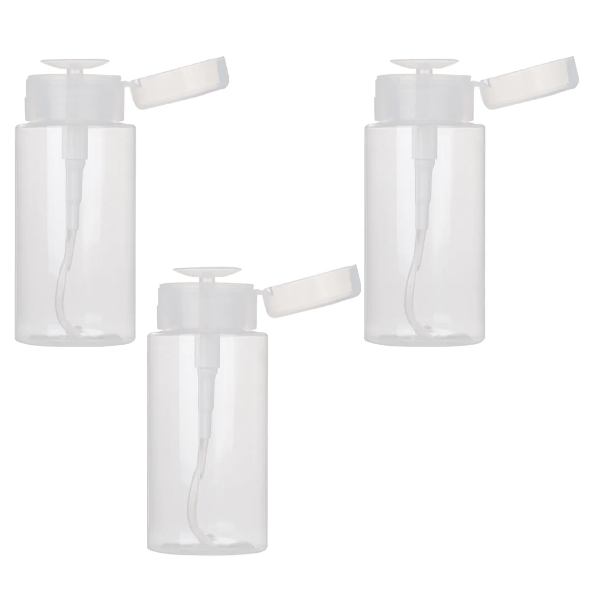 

3Pcs Makeup Remover Bottles Travel Size Transparent Plastic Pump Bottles Portable for Outdoor Home Use Makep Remover Bottle