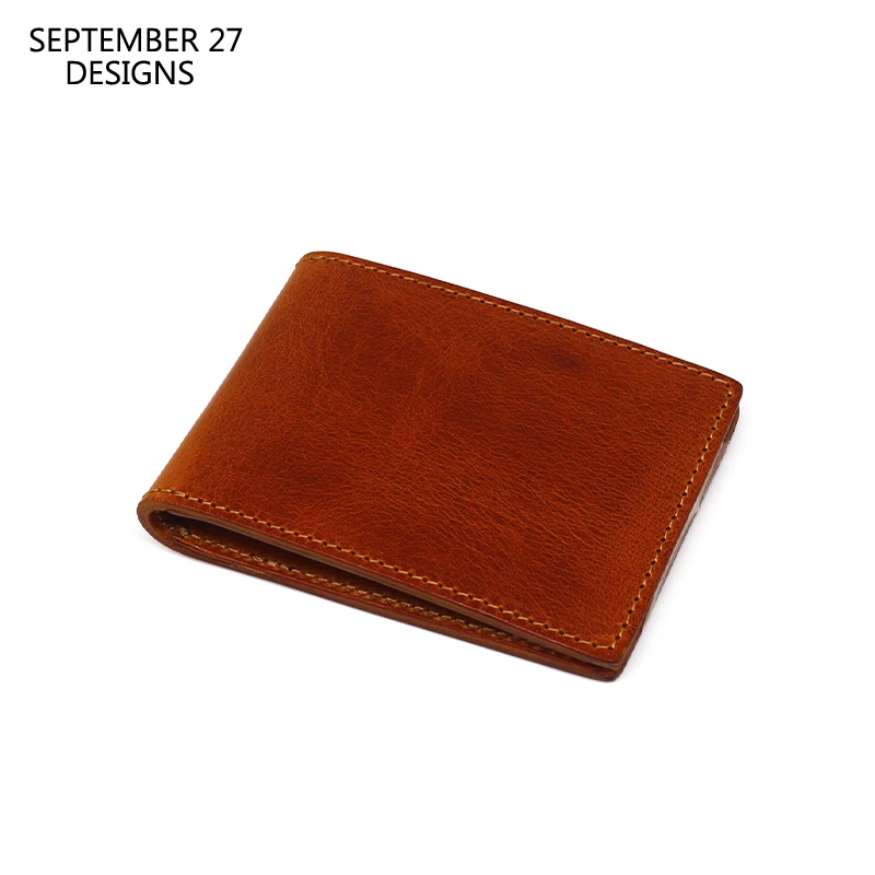 Mini Credit Card Wallet Men Genuine Leather Vintage Handmade ID Bus Card Purses Women Small Driving License Bag