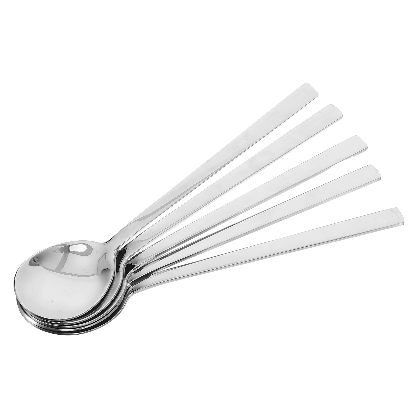 

5Pcs Stainless Steel Dessert Spoons Mirror Finish Rustproof Lightweight for Ice Cream Cake Afternoon Tea Elegant Tea Spoon Set