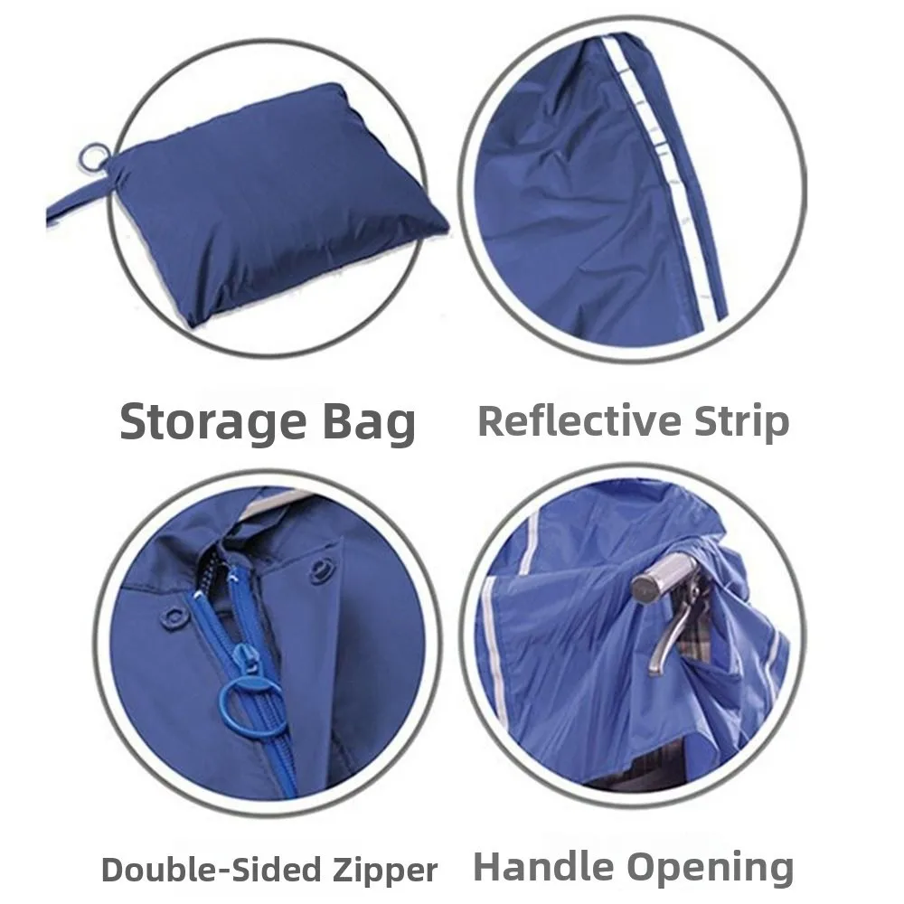 

Reusable Wheelchair Rain Poncho Reflective Strip Lightweight Electric Scooter Raincoat Packable Tear-resistant Raincoat Cloak