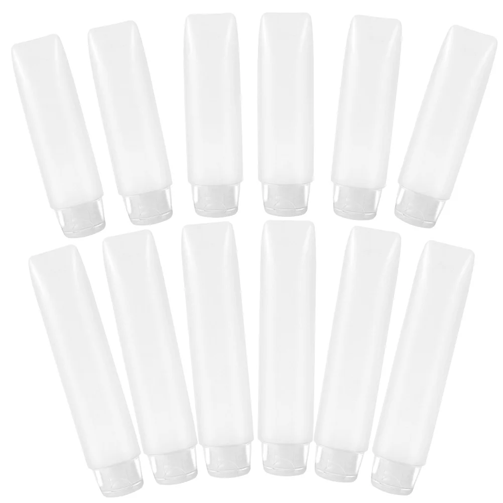 12 قطعة أنابيب غسول قابلة لإعادة الملء مانعة للتسرب المحمولة السفر تخزين زجاجات كريم وجه قابلة للعصر ماكياج فارغ