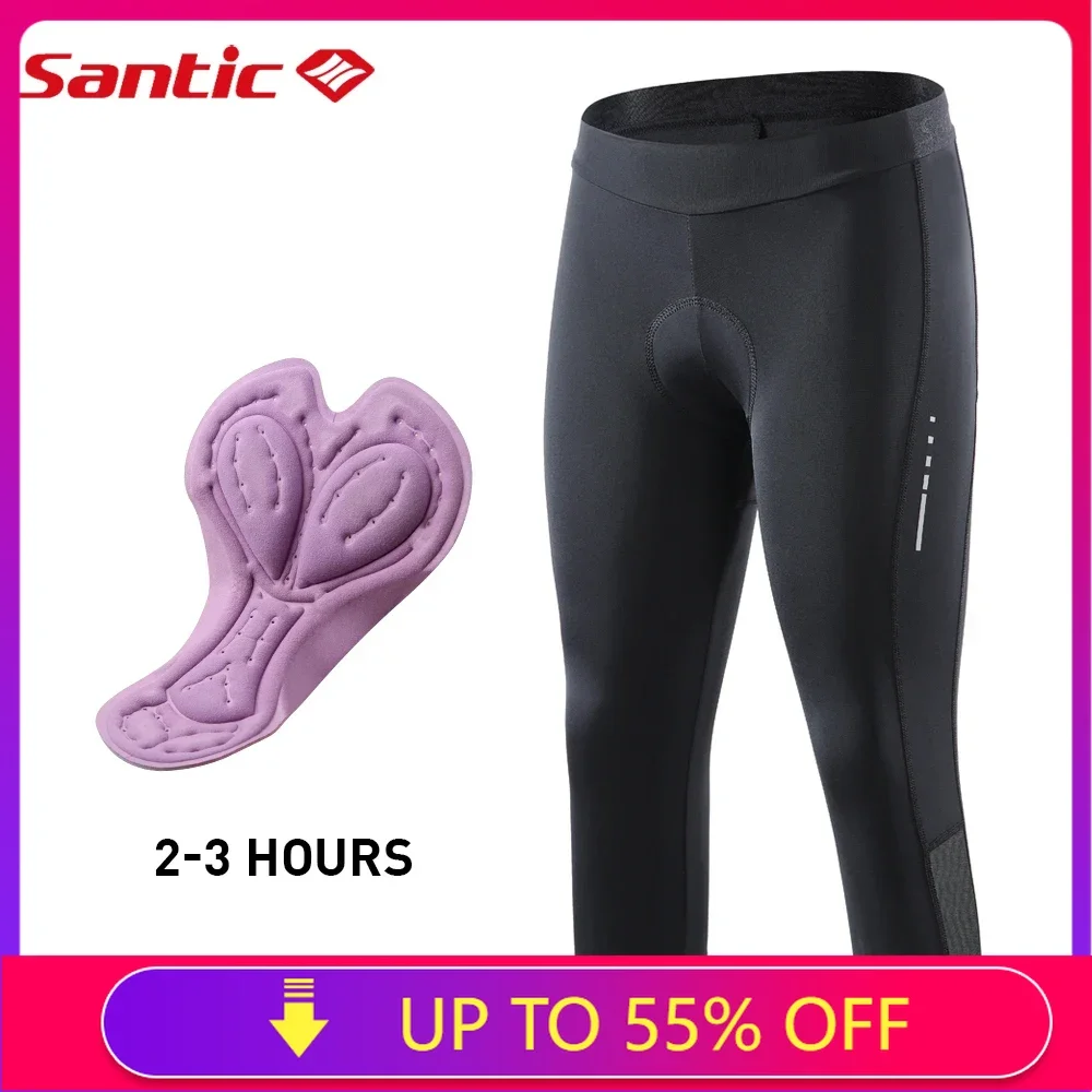 Santic Women Summer Cycling Shorts Spring Quick Dry3/4 Cycling Shorts 4D Padding Reflective MTB Shorts  Breathable K9LG020