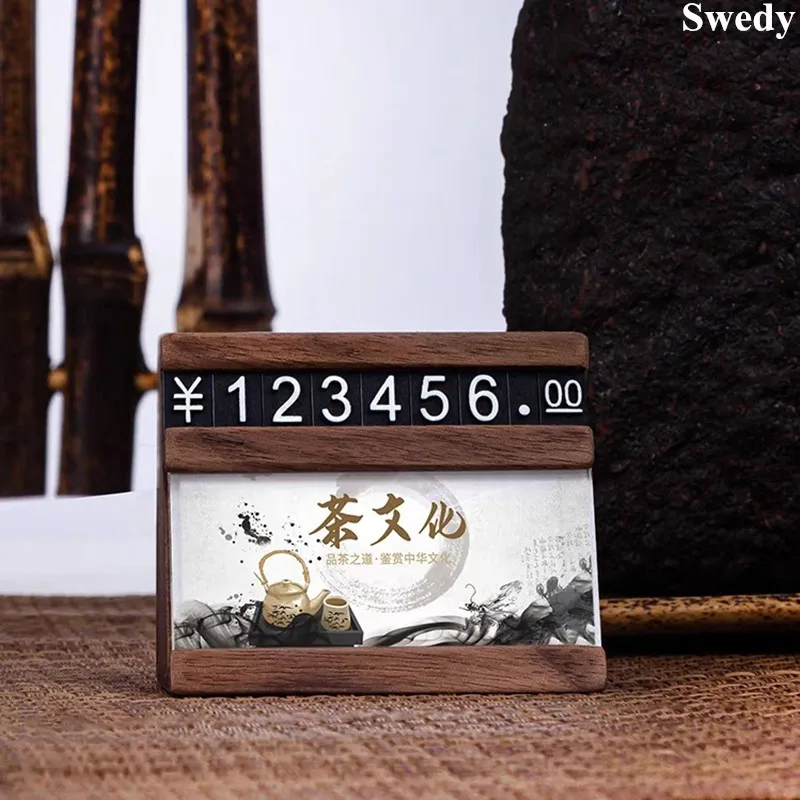 70x57mm Adjustable Number Letter Jewelry Price Cube Tag Block Kit Mini Price Label Paper Sign Holder Display Stand