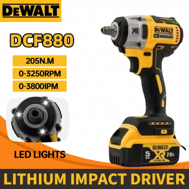 

Dewalt DCF880 205N.m 2300RPM Cordless Compact Electric Wrench Recharge Impact Wrench Power Tool For Dewalt 18v Battery