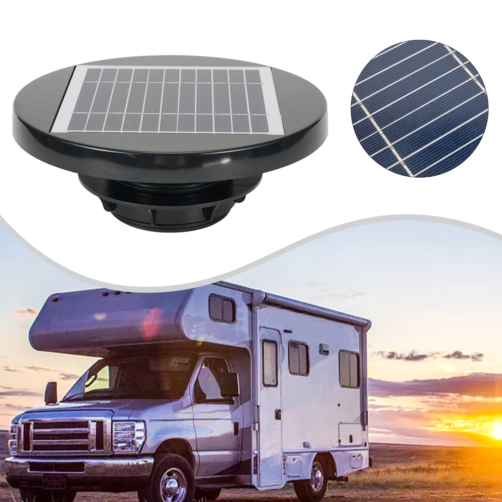 Ultra Low Profile Solar Powered Ventilator No Noise or Tools Required For Boats RVs Greenhouses Sheds Caravans