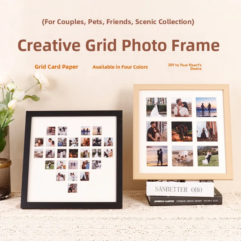 Modern Minimalist Mdf Density Board Photo Frame Couple Picture Stand Wall Hanging Birthday Memorial 9 Decorative Artwork