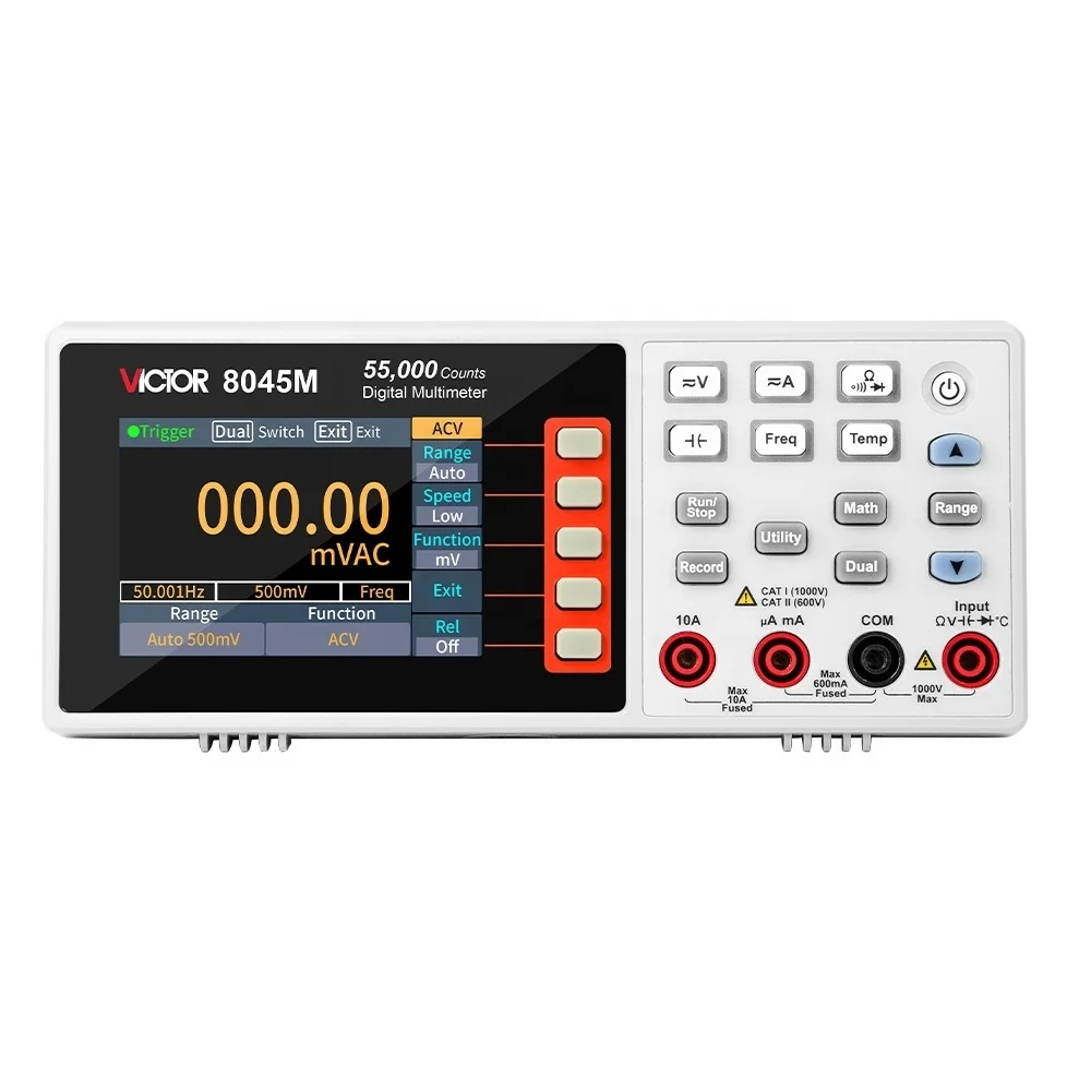 VICTOR 8045M BENCHTOP DIGITAL MULTIMETER 55000 Counts 3.5-inch TFT display screen  with a resolution of 480 *320