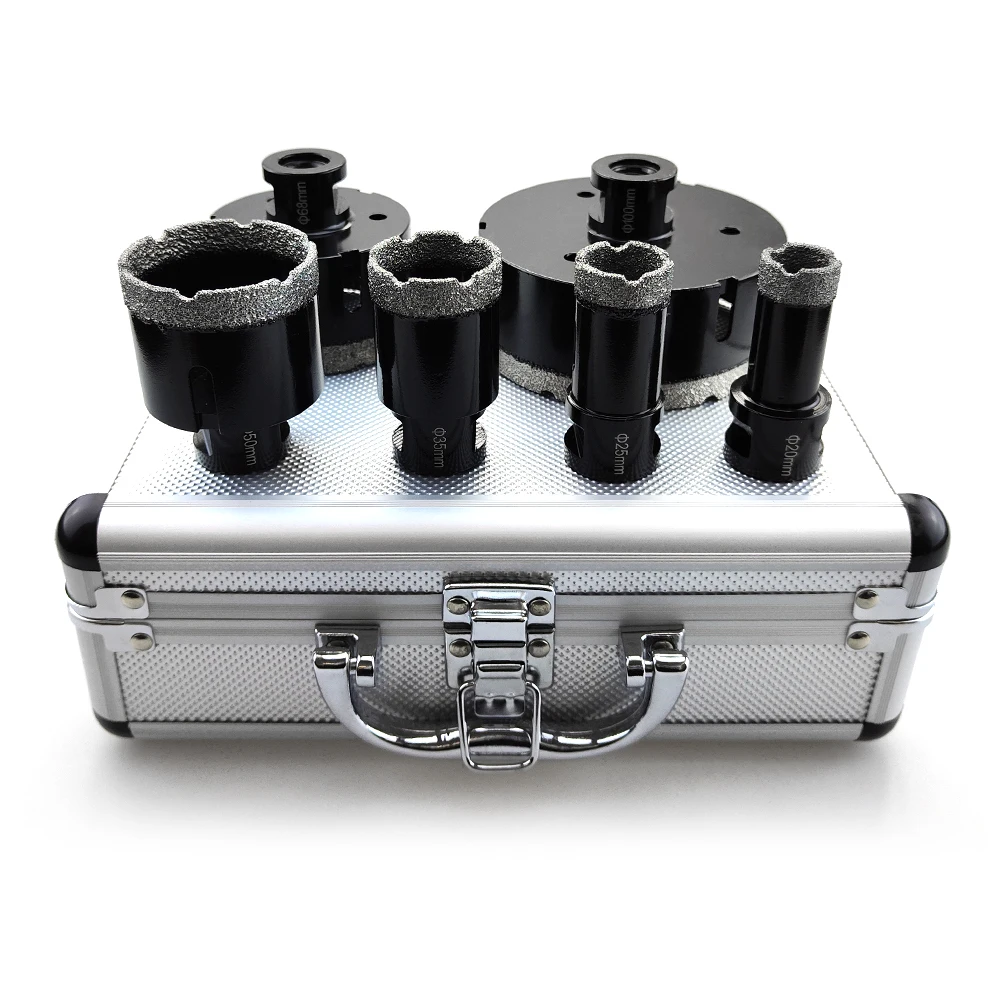 Imagem -03 - Rosca Diamante Dry Drill Bit Drilling Core Bits Conjunto Porcelain Tiles Coroas Granito Mármore Buraco Saw Ferramentas Pcs 20100 mm M14