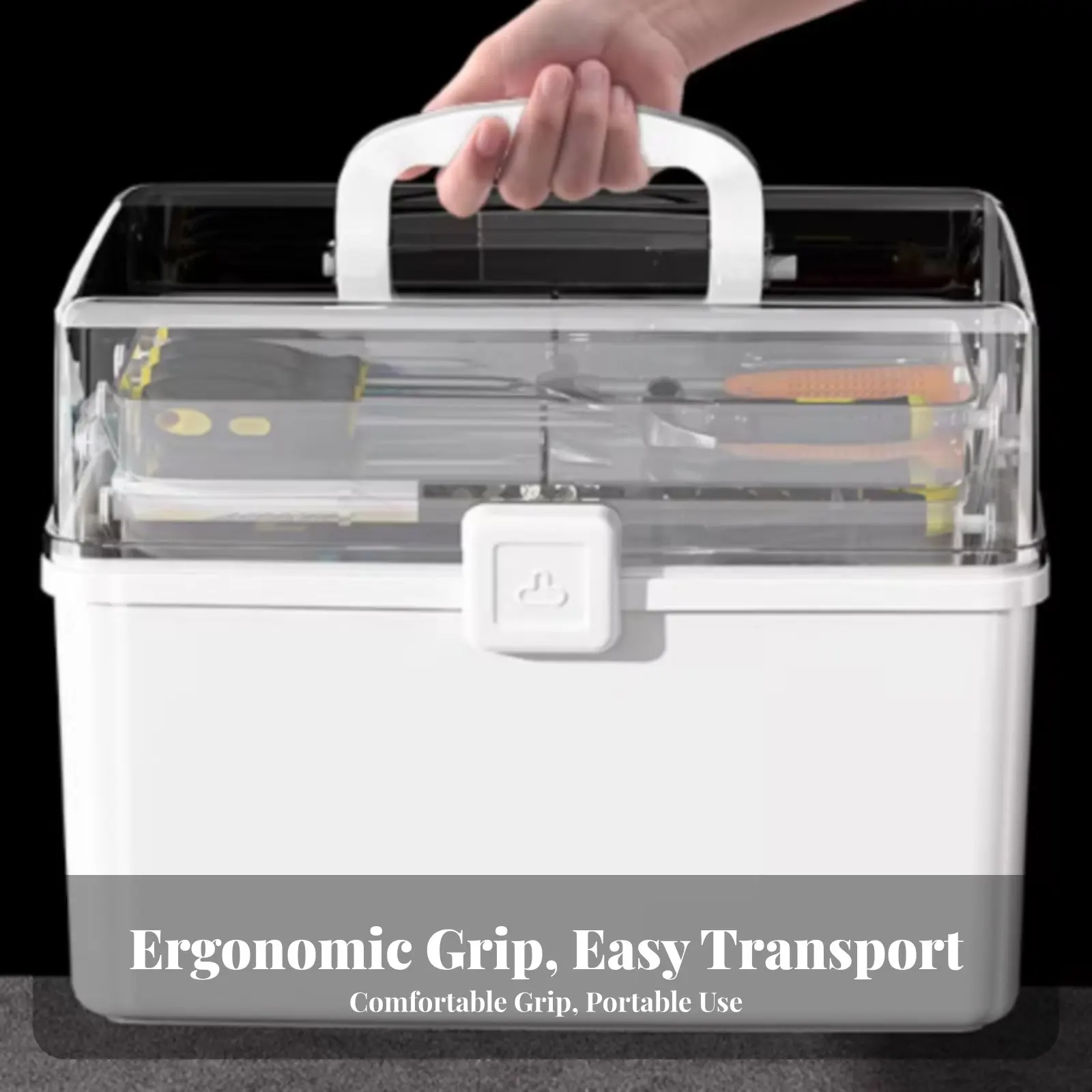 

Многоуровневый консольный органайзер для инструментов с большой вместимостью и отделениями для ремонтников и домашнего использования