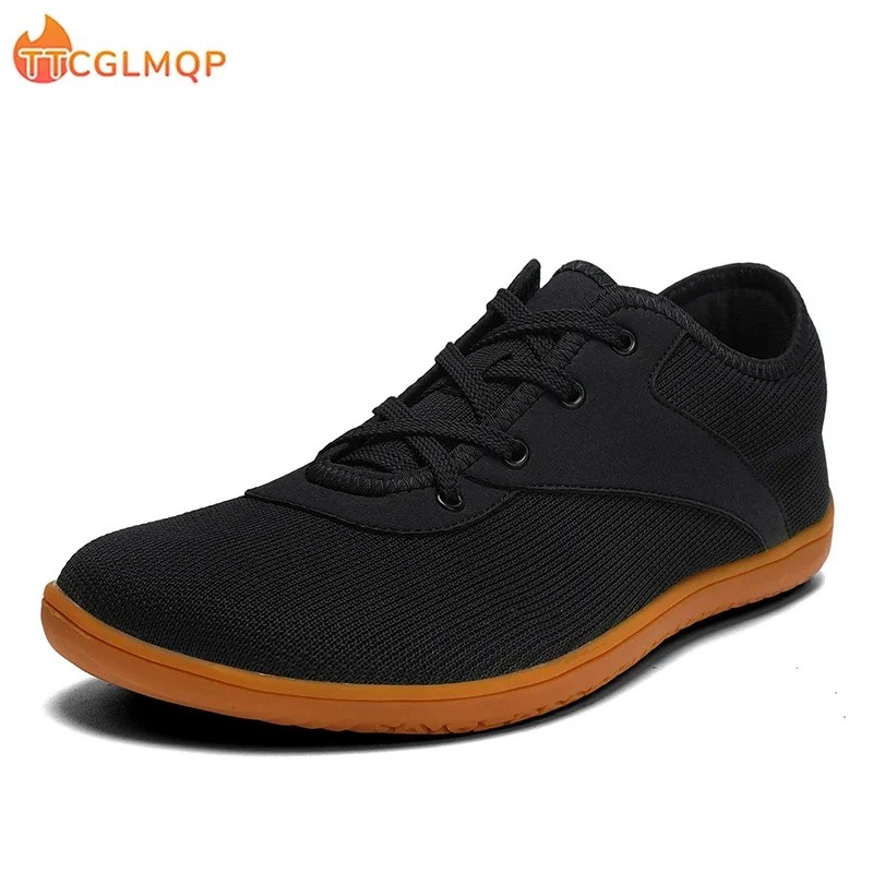 Men\'s Wide Minimalist Barefoot Canvas Sneaker 2024 Fashion Flats Soft Zero Drop Sole Wider Toe Light Weight Fashion Sneakes