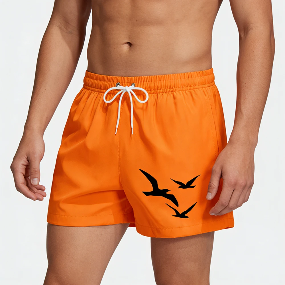 Picture 7: Casual Men's Board Shorts Swimming Trunks Quick Dry Board Shorts Bathing Suit Breathable Drawstring With Pockets Seagull Print