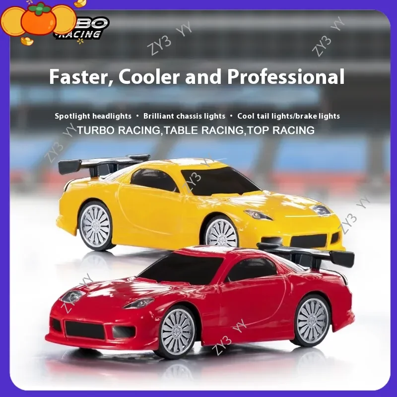 

Turbo Racing RC Car 1/76 Scale C71 C72 Drift Model with Gyro Remote Control Full Proportional Tabletop Toy for Collectors