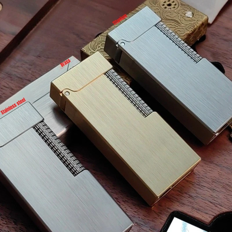 

Original Ejection Side-sliding Semi-automatic Kerosine Lighter Boutique Retro Titanium Alloy Pure Copper Lighter High-end Gift