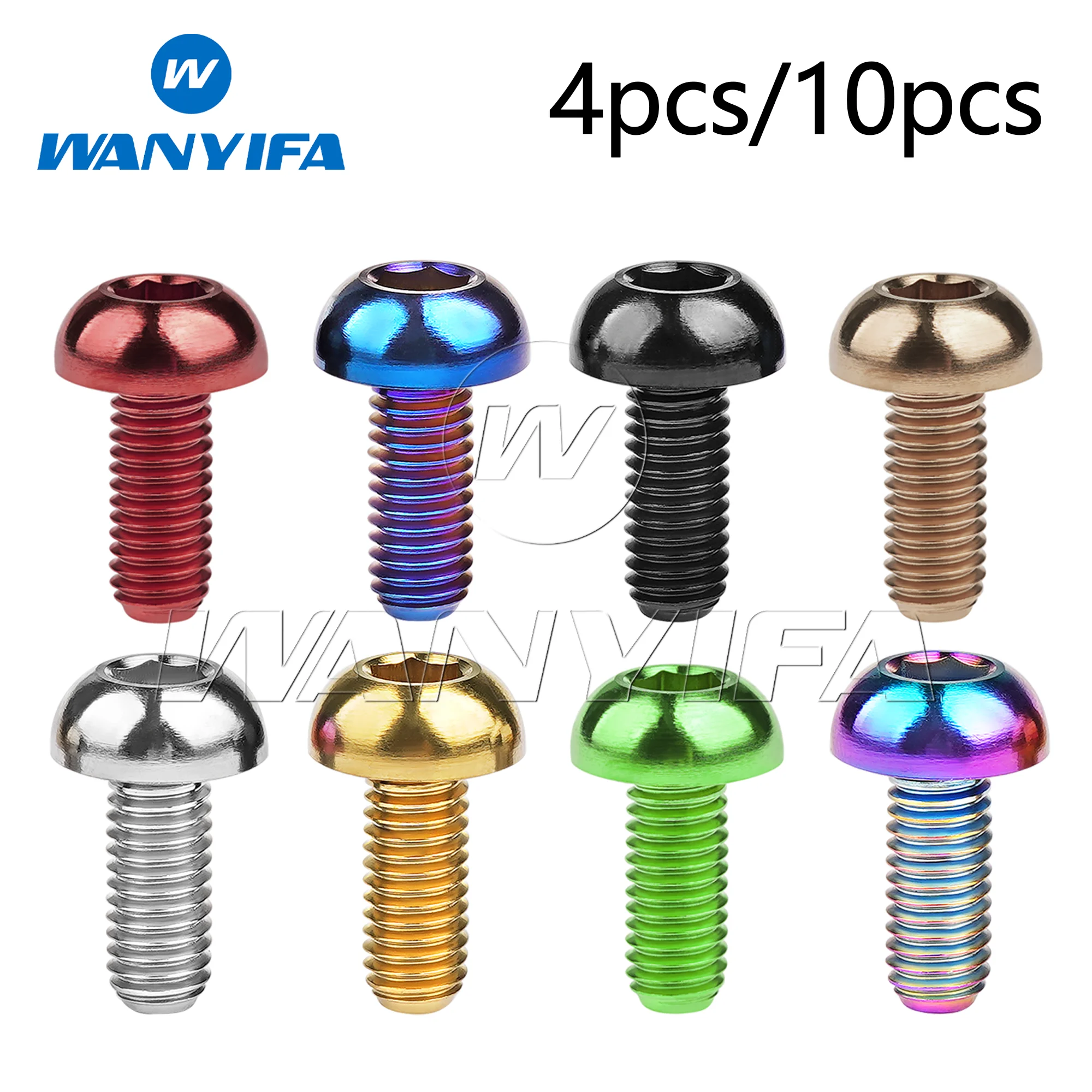 Wanyifa M5x12mm Titanium Button Head Bolts for Bicycle Water Bottle Cage Mounting   (High-Strength Bike Hardware) 4/10pcs