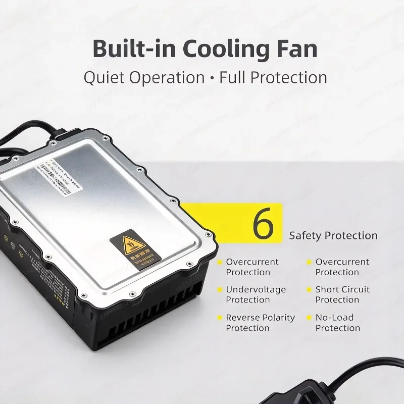 60V 12A Fast Battery Charger, Compatible with 60V 32Ah 38.5Ah 40Ah, 3-Stage Smart Charging for E-Bike