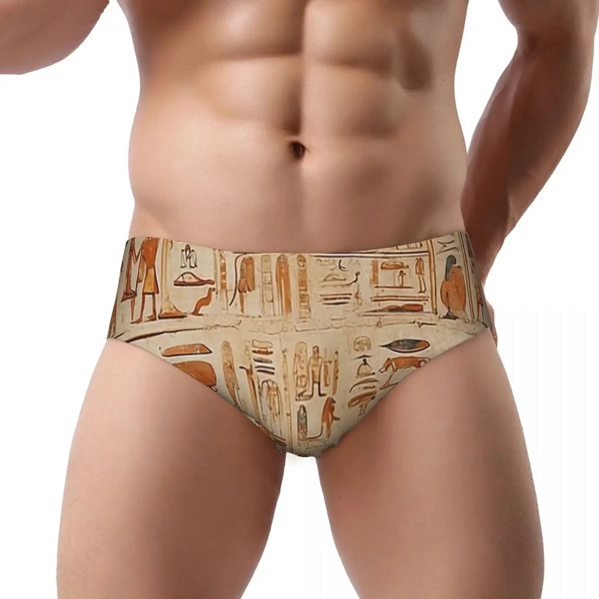 

Ancient Egypt Mural Egyptian Mythology Men's Triangle Panties Comfortable Short Underwear for Homme Man Boyfriend Gift