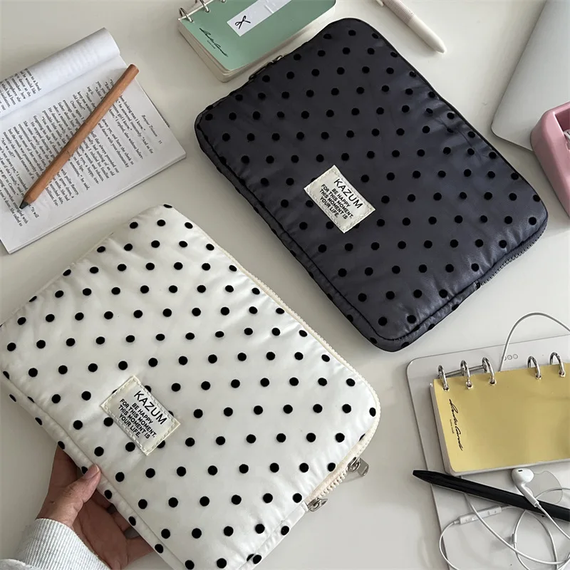 Korean Polka Dot Tablet Sleeve Bag 9-11 Laptop Sleeve Bag 13 14 15 15.6 Inch for MacBook Dell Acer Samsung Notebook Tablet Pouch