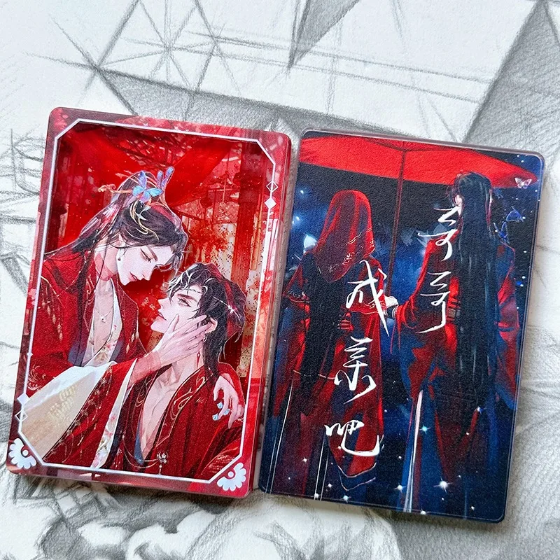 Anime Tian Guan Ci Fu Cosplay Hua Cheng Xie Lian Wedding Cartoon Acrylic Flowing Quicksand Mahjong Ornament Student Props Gifts
