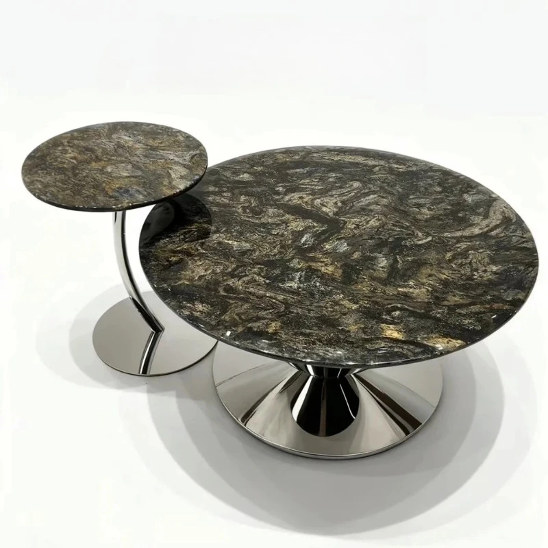 Stainless steel coffee table luxury stone base combination load-bearing bracket, high-end modern side table legs