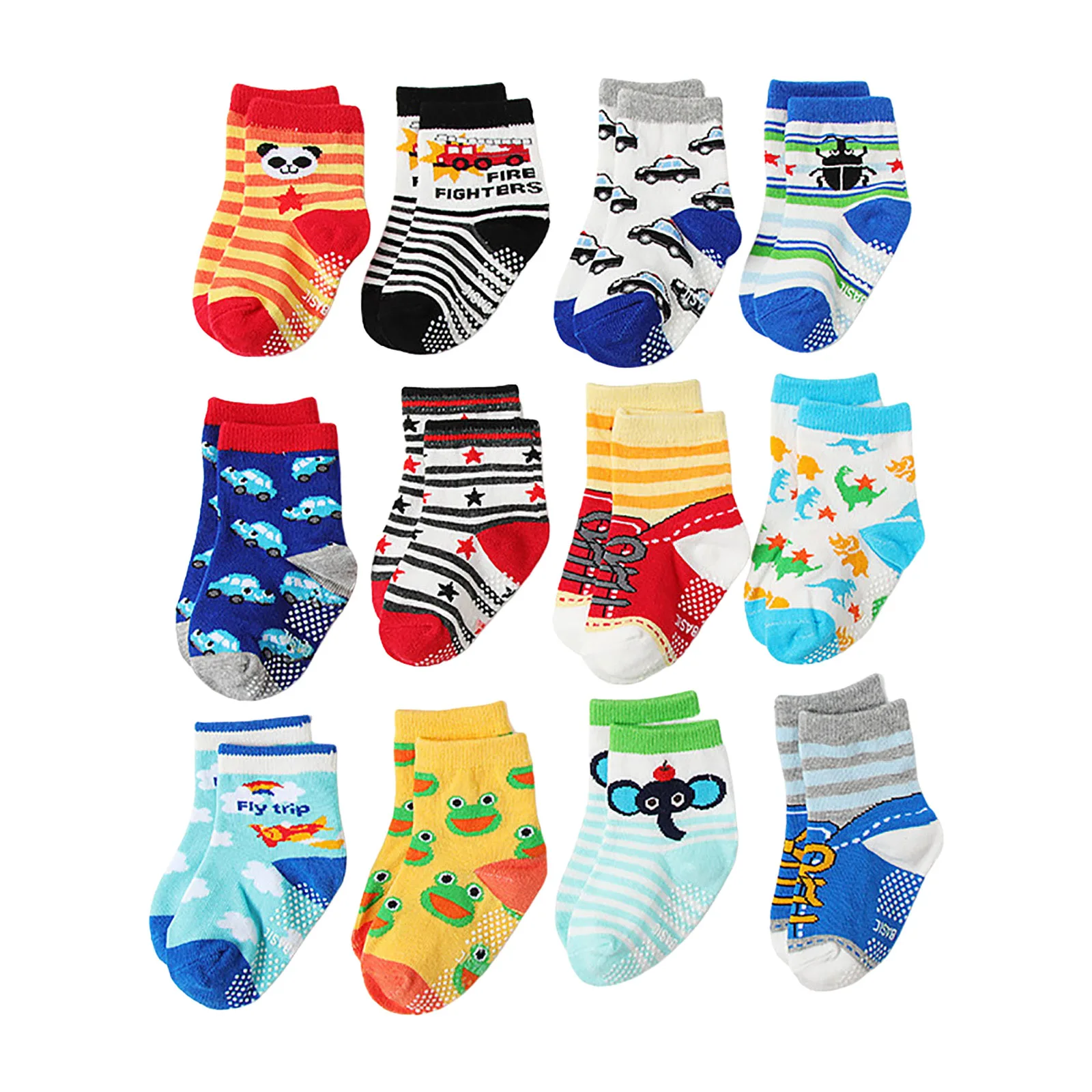 

Toddler Low Cut Socks 12PC Children Socks Comfortable Soft Fashion Cute Cartoon Children Floor Socks Boy Socks Size Large