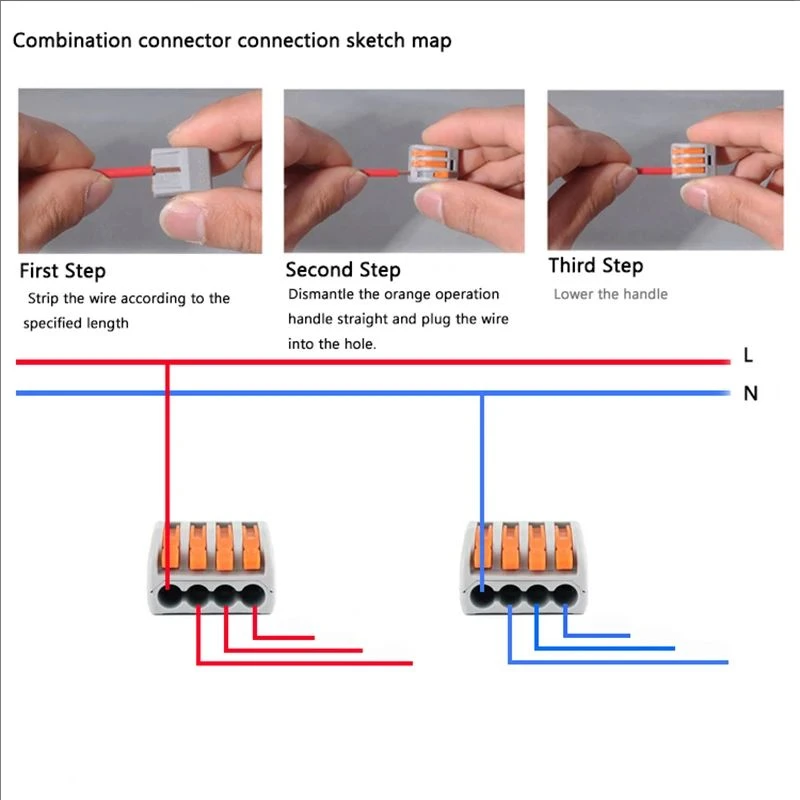 10/62pcs quick connect terminals, screw free, easy to install, general electrical cage, household combination box