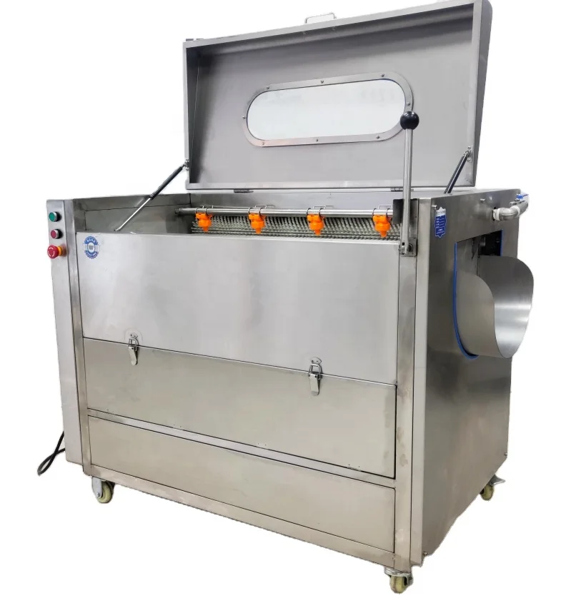

1500kg Per Hour Industrial Vegetable Washer Automatic Potato Ginger Washing Peeler Machine