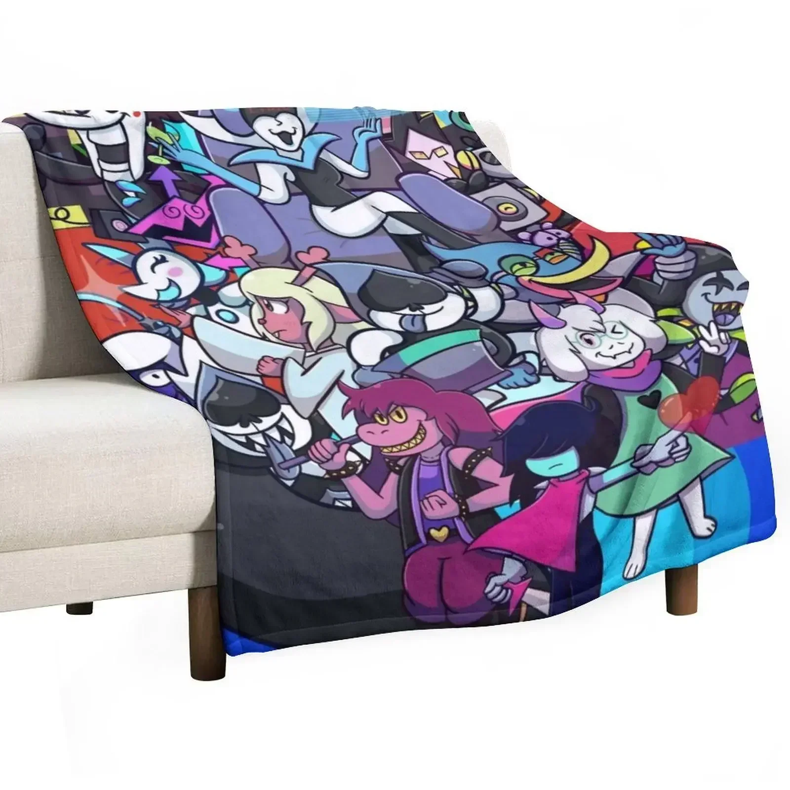 Deltarune Chapter 2 Throw Blanket Fashion Sofas manga Camping Plaid on the sofa Blankets