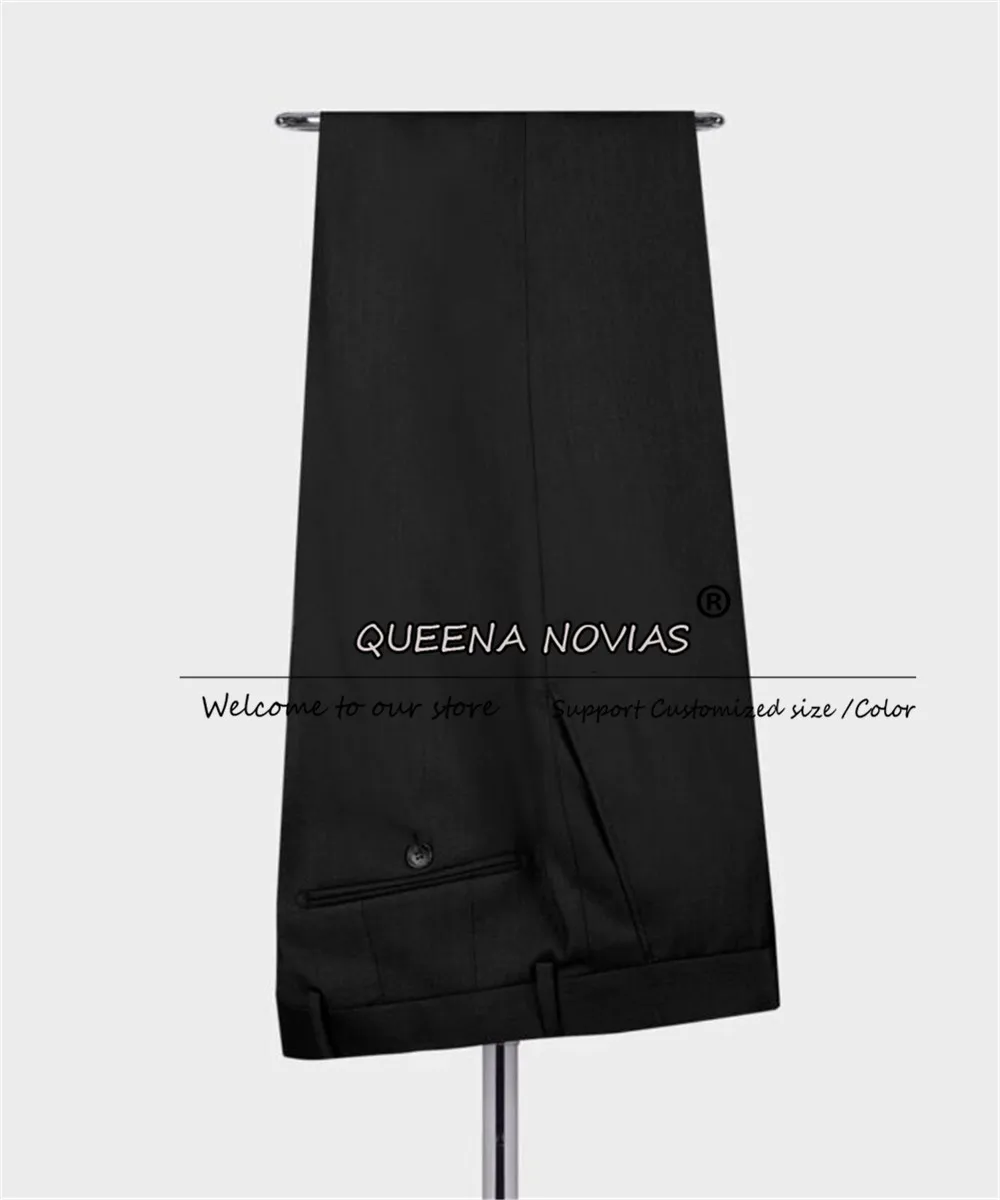 남성용 고급 웨딩 정장, 실버 크리스탈 비딩 재킷 팬츠 세트, 신랑 예복 턱시도, 슬림핏 맞춤 더블 브레스티드 블레이저