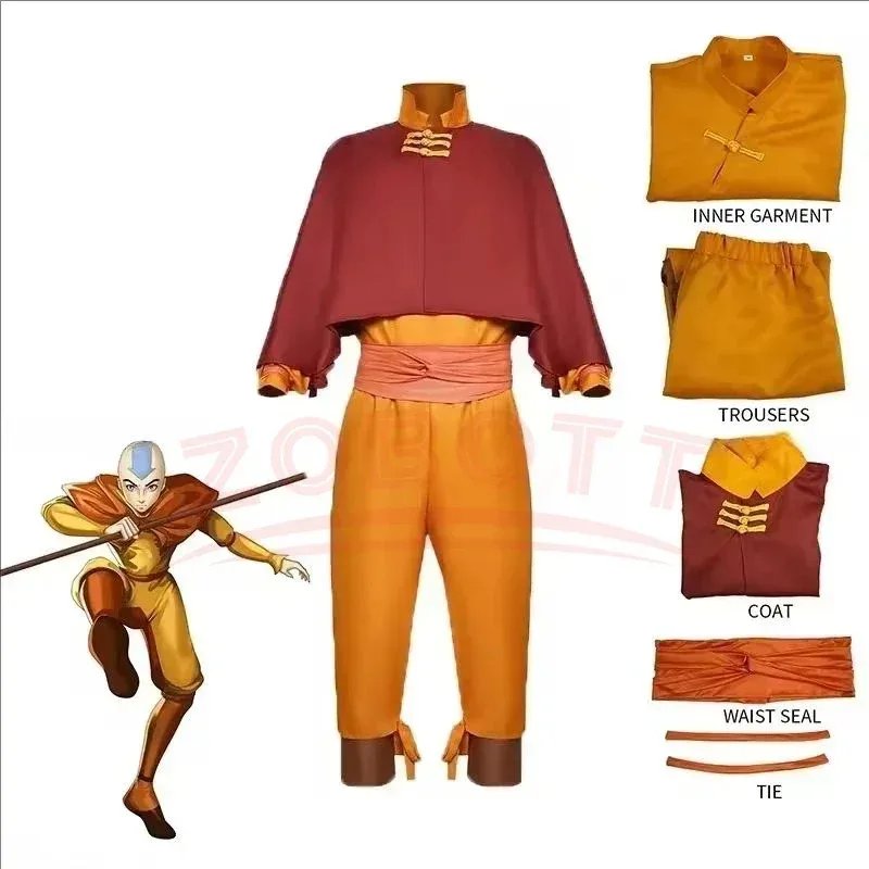 Aang Cosplay Costume 2024 Editio Avatar The Last Airbender Role Play for Halloween Anime Comic Con Avatar Outfits