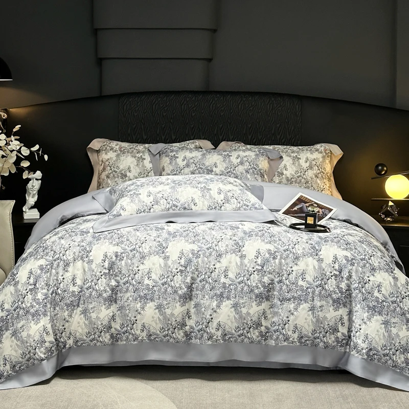 Skin Friendly 100% Pure Cotton Bedding Set, Breathable Soft Duvet Cover, Sheet and Pillowcases Available in Queen King Size