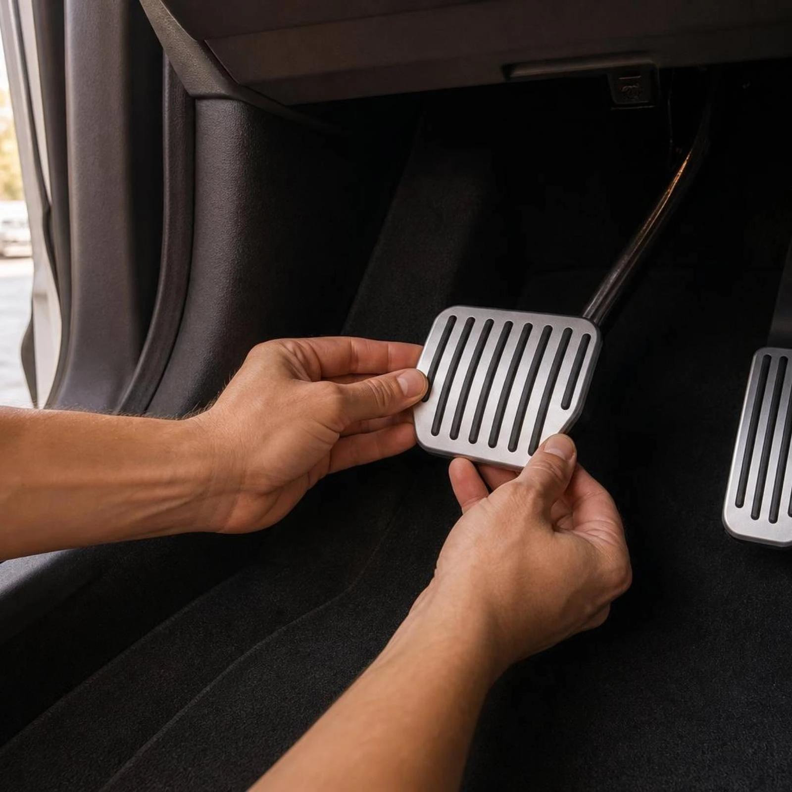 2 Pieces Accelerator and Brake Pedal Covers Slim-Profile Pedal Covers with Anti-Slip Inserts Car Parts Sporty Long-Lasting