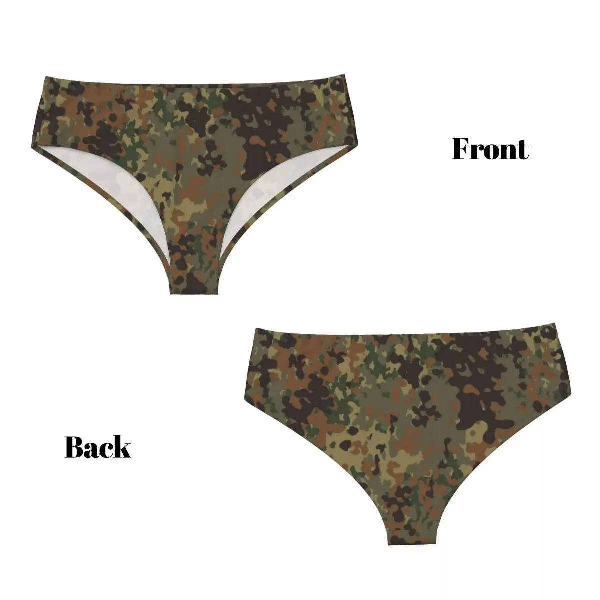 Culottes de camouflage Flecktarn pour femmes personnalisées, slips de camouflage de l'armée militaire confortable, sous-vêtements