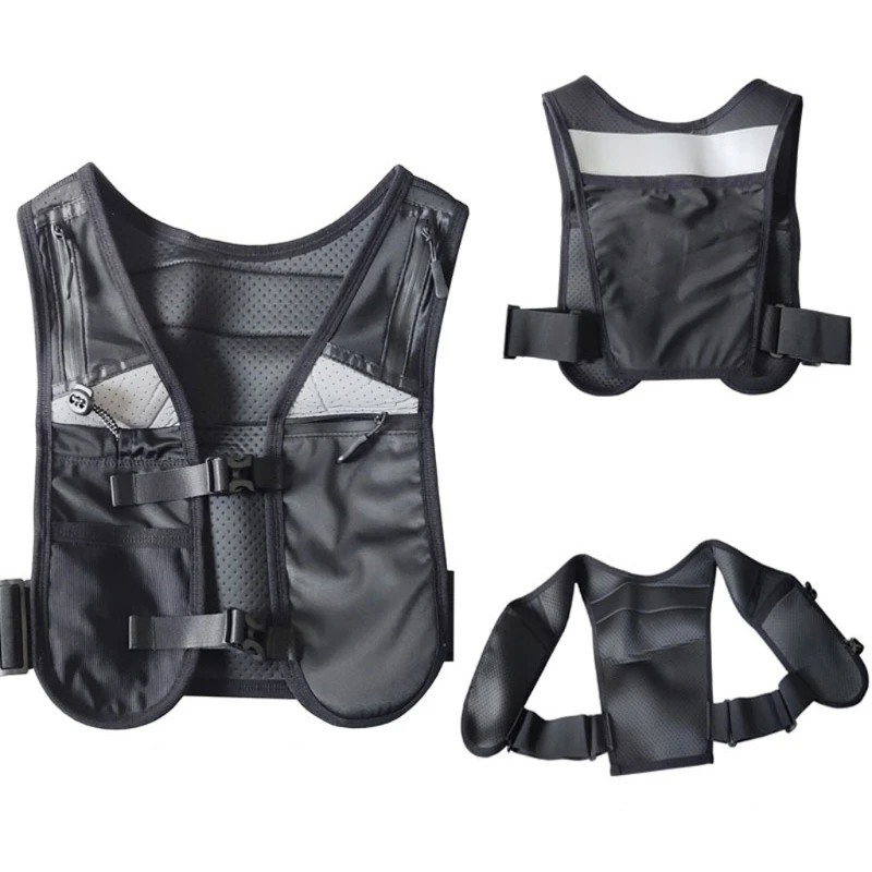 

Unisex Breathable Meshes Vest Running Chest Pouches with Regulable Buckles for Runner Night Walking