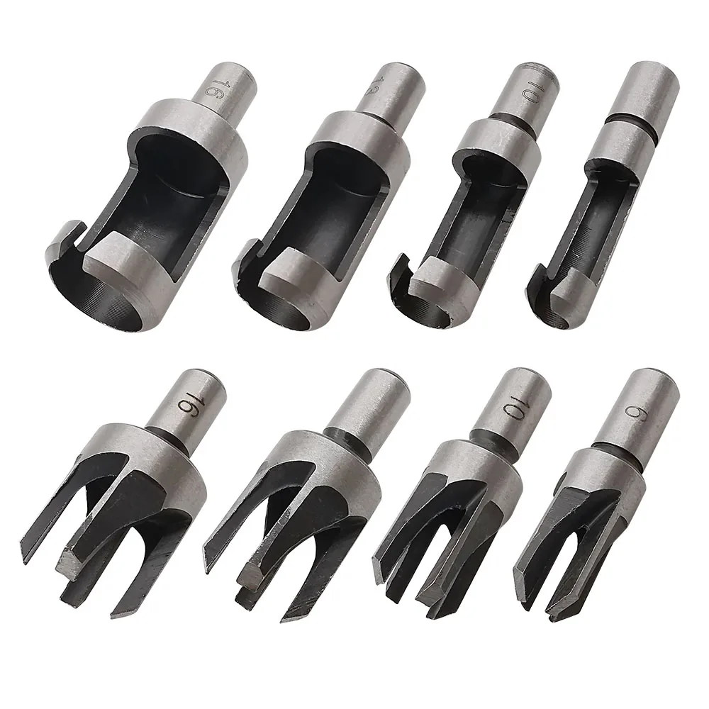 6mm-16mm Carbon Steel Round Wood Plug Hole Cutter Cutting Drill Bits Set Dowel Maker Tool Hole Cutter Drill