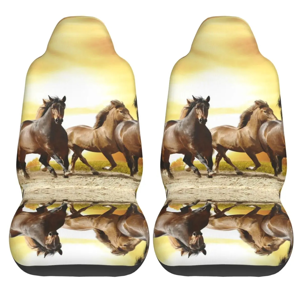 Wild Horse Car Seat Cover Protector Interior Accessories For SUV Galloping Animal Lovers Auto Seat Cover Fabric Hunting