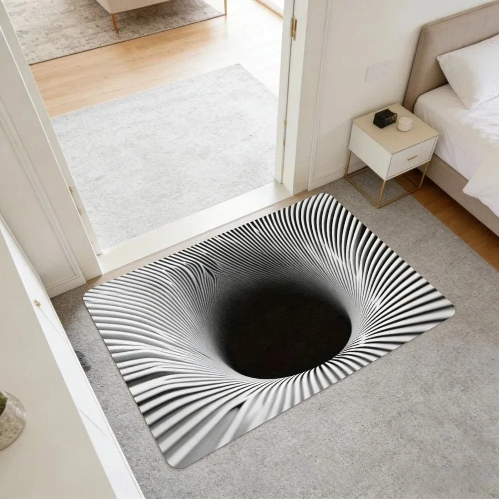 3D Flat Optical Illusion Doormat Non-slip Abrasion-resistant Bathroom Carpet Water-absorbing Durable Bedroom Door Rug Home
