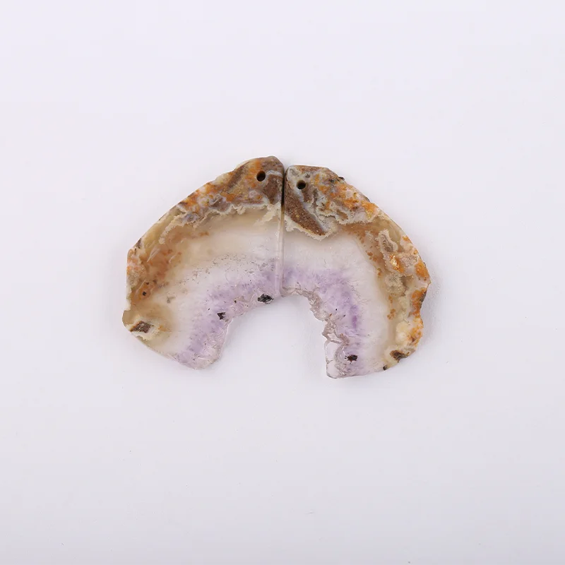 Natural Stone Amethyst Nugget Pendant Bead,Fashion Jewelry Necklace Accessories 29x16x2mm 5.7g