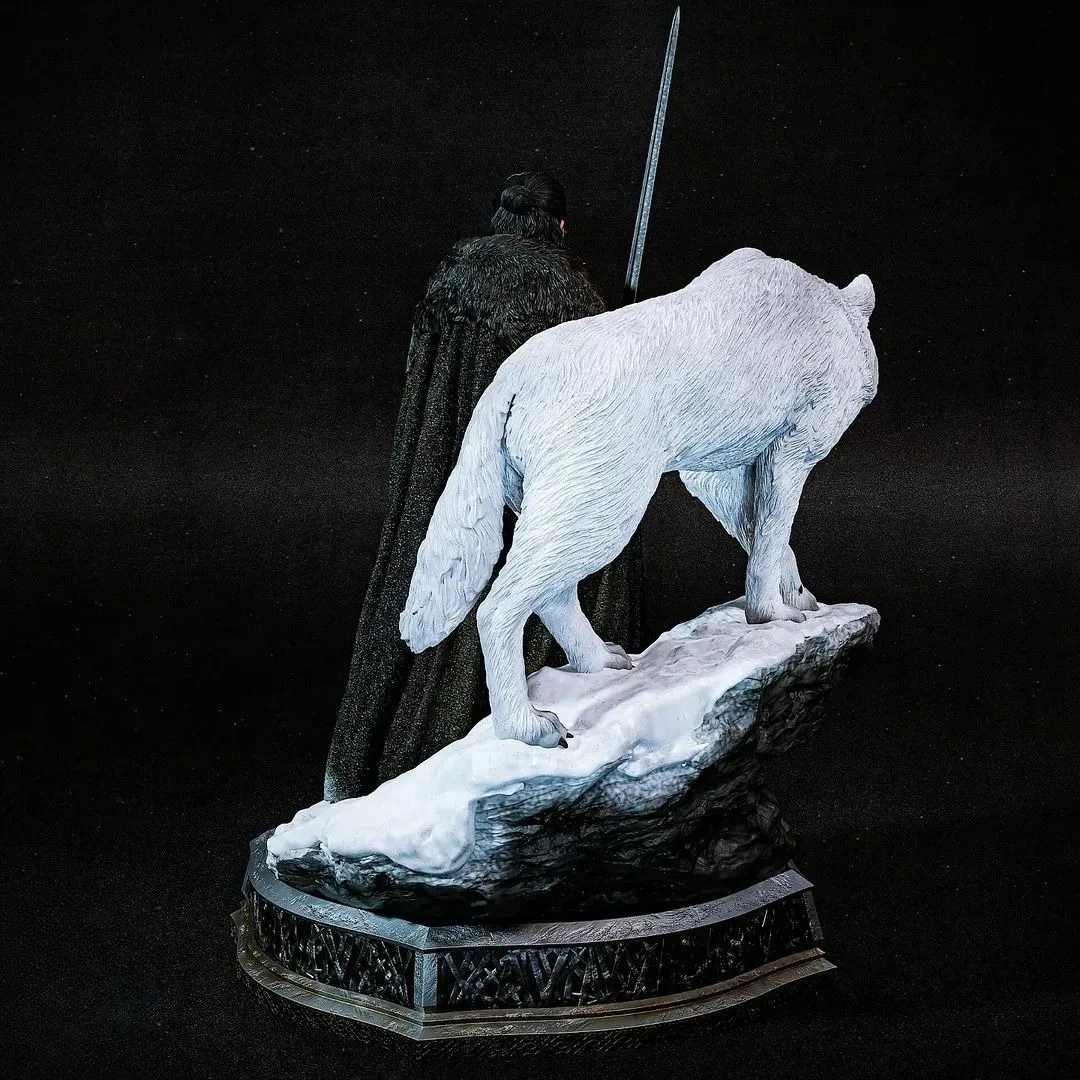 Snow Wolf Warrior White Model 3D Printed DIY Coloring Self-assembly Figurines Unassembled Unpainted Self-assembly Craft view 4