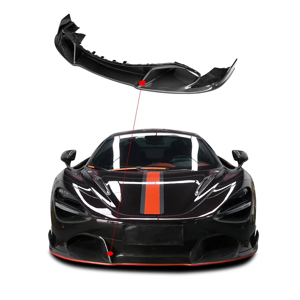 Dry Carbon Fiber Vors Style Front Diffuser Spoiler For McLaren 720S Coupe Spyde 2017-2023 Original Car Bumper Lower Splitter Lip