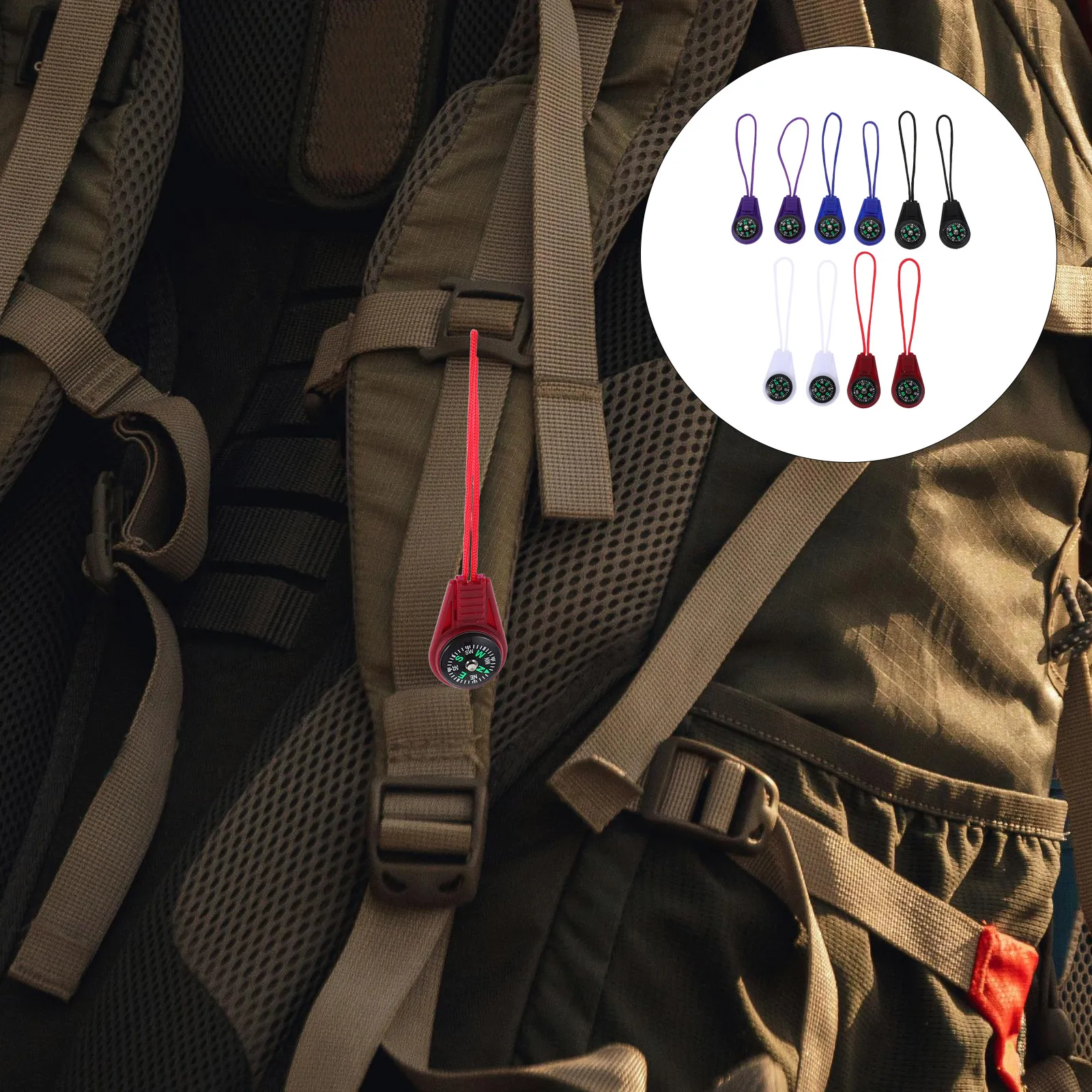 

10 Pcs Portable Compass Outdoor for s Backpacking Plastic Hiking Small Keychain