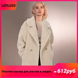 LEPLUSS 2022 Women's Winter New Premium Light Luxury Real Fur Teddy Bear Long Coat Fur Woman