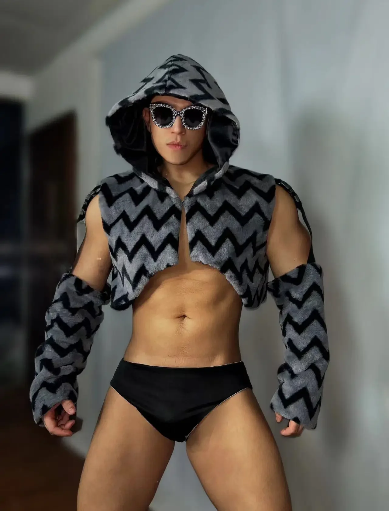 Nueva ropa de baile en barra para club nocturno, ropa para discoteca para hombre adulto, Ropa de baile Sexy de Hip Hop, conjunto de traje para escenario de baile Dj Ds Gogo para hombre musculoso