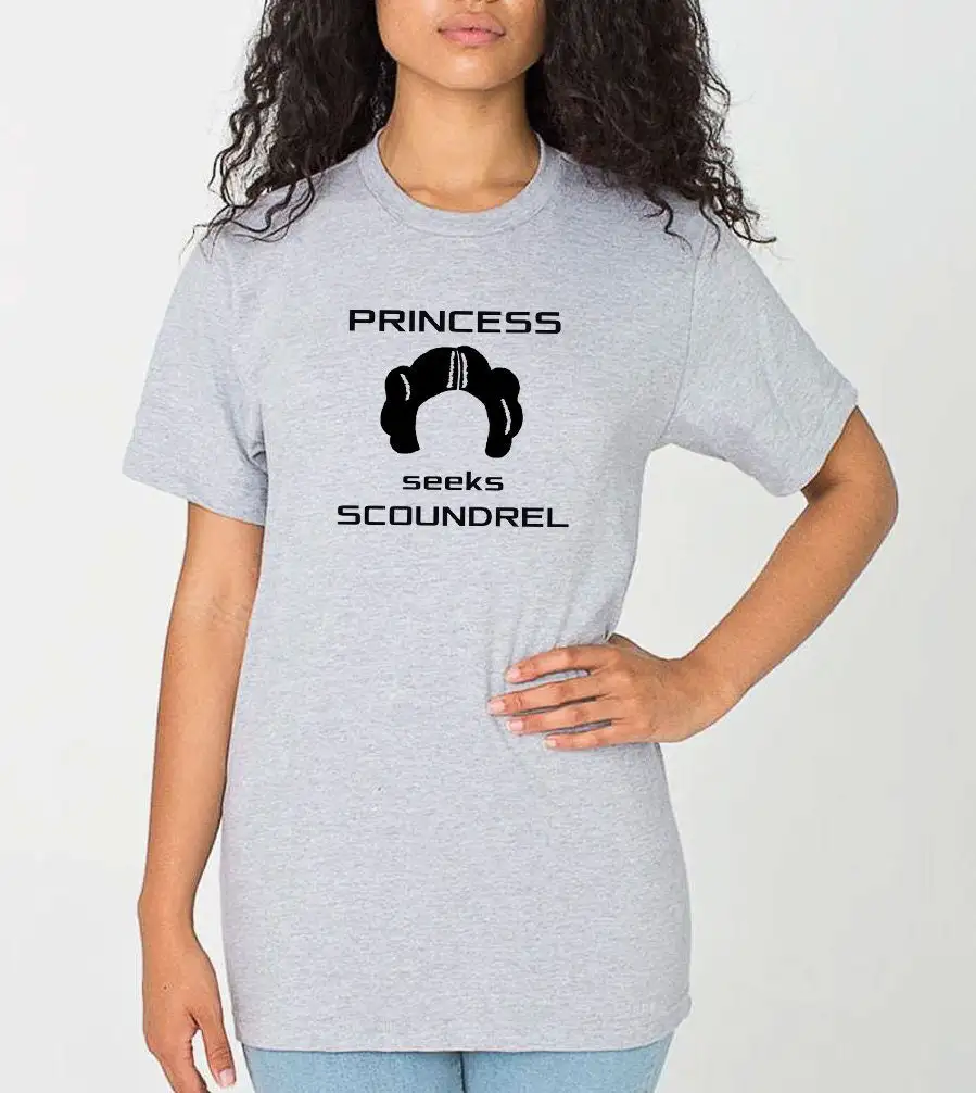 Princess Seeks Scoundrel Leia T Shirt popular 80s movie hair buns