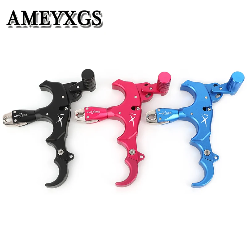 Archery Compound Bow Release Aids 3/4 Finger Thumb Trigger Caliper Hunting Grip Compound Bow Shooting Accessories