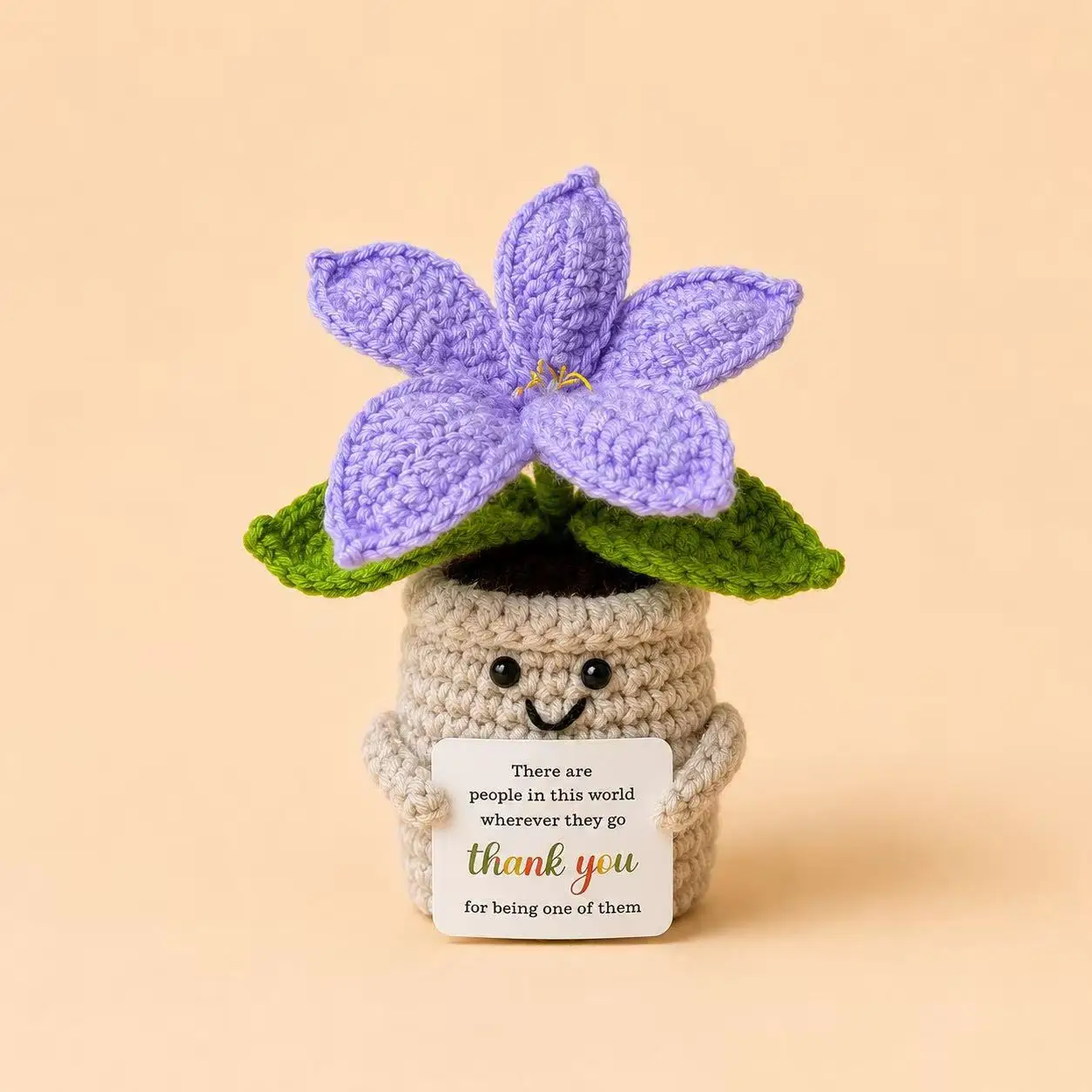 Neue Gehäkelte Emotional Support Lilie im Topf Handgefertigter Gewebter Blumentopf Dankeschön-Geschenk Personalisiertes Geschenk – Detail 6
