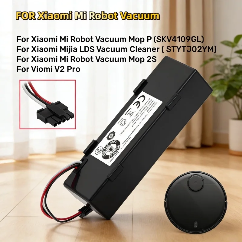 

High Capacity 14.4V 3500mAh Battery for Xiaomi Mi Robot Vacuum-Mop 2S STYTJ02YM Conga 3290 3390 Vacuum Cleaner Replacement