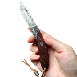 Handmade Forged Vg10 Damascus Folding Blade Knife Beef Bone/Resin/Rosewood Handle Collection Portable Pocket Knifes For Camping