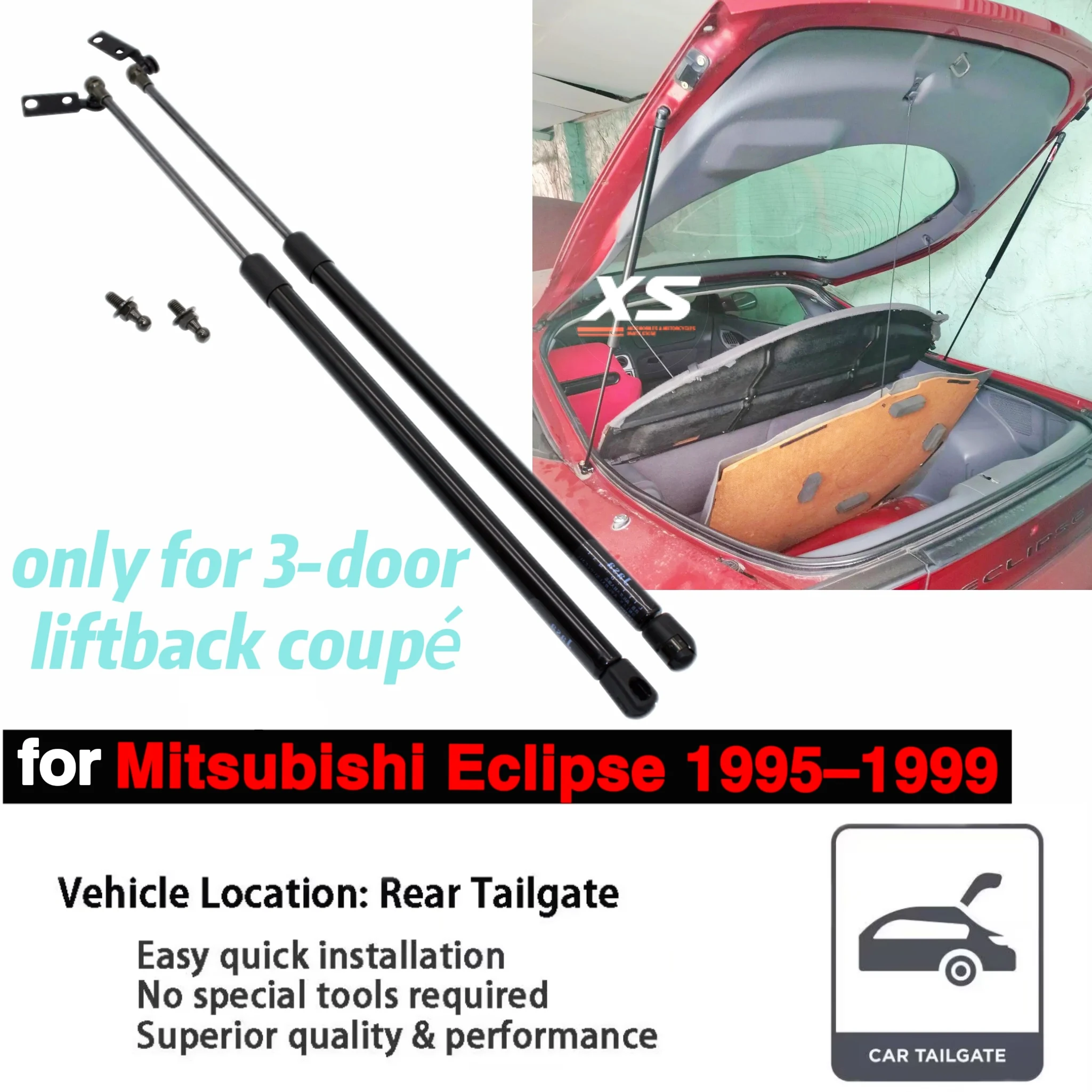 Amortyzatory tylnej klapy do Mitsubishi Eclipse 1995-1999 Podnośnik tylnej klapy bagażnika Amortyzator drążka MR 100467   MR 100468   MR 100457